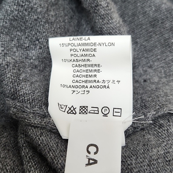 Valentino Grey Wool Sweater W/ Crystal Flower Embellishments, Size L ~ Like New - Picture 12 of 13
